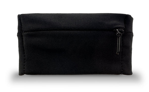 black wristband with secure zippered pocket